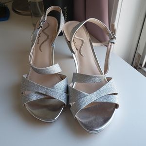 Silver Glitter heels